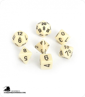 Chessex: Opaque Ivory/Black Polyhedral dice set