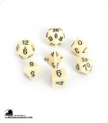Chessex: Opaque Ivory/Black Polyhedral dice set (7)