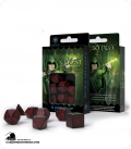 Elven Black-Red Polyhedral Dice Set