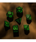 Steampunk Black-Glow in the Dark Polyhedral Dice Set