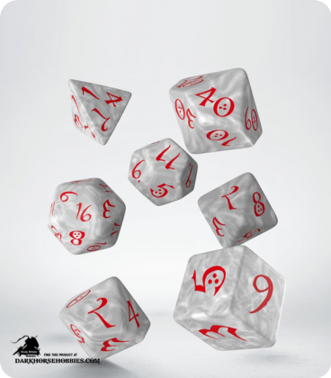 Classic RPG Pearl-Red Polyhedral Dice Set