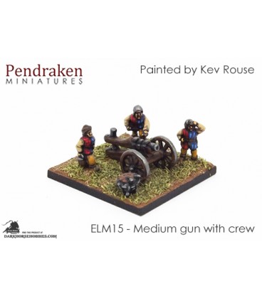 10mm European Late Medieval: Medium Gun with Crew and Braziers