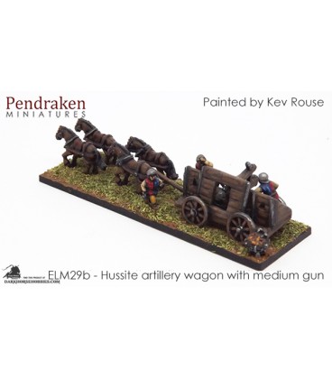 10mm European Late Medieval: Hussite Artillery Wagon (medium gun / crew)