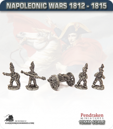 10mm Napoleonic Wars (1812-15): Brunswick French 6pdr Guns (with horse crew)