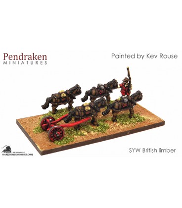 10mm Seven Years War: British 12pdr Gun with Limber, Horses and Crew