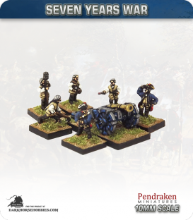 10mm Seven Years War: Prussian 7lb Howitzer with Limber, Horses and Crew