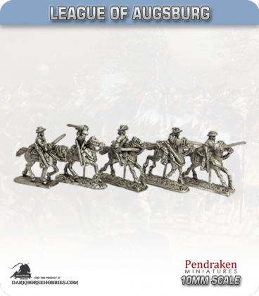 10mm League of Augsburg: Cavalry in Hat with Sword/Waistbelts