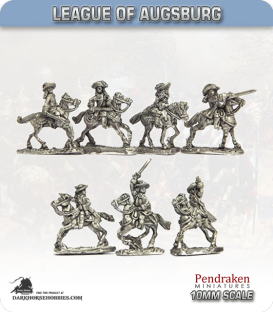 10mm League of Augsburg: Mounted Command - Moving