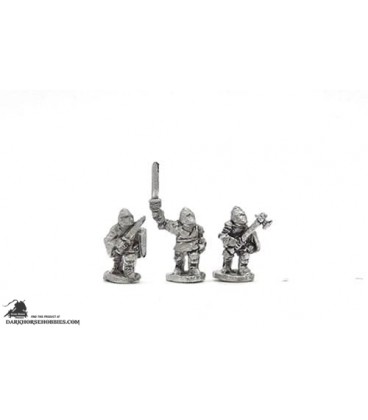 10mm Medieval (Late European): Dismounted Knights in Bascinet with Sword/Hammer