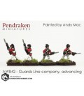 10mm American Revolution: British Guards Line Company - Advancing (painted by Andy Mac)