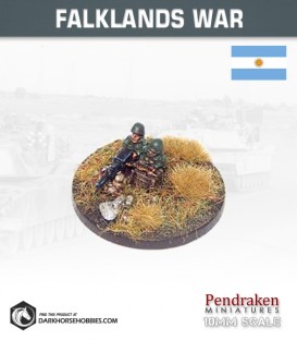 10mm Falklands War: Argentinian .50cal MG with Loader in Helmet