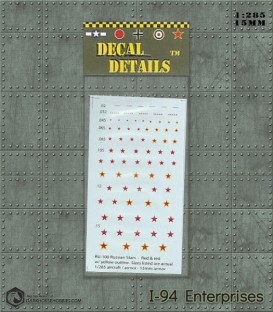 Decals (1:285/15mm) WWII Russian Stars (Red & Red w/Yellow Outline)