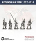 10mm Peninsular War (1807-1814): British Light Infantry - Advancing (with command)
