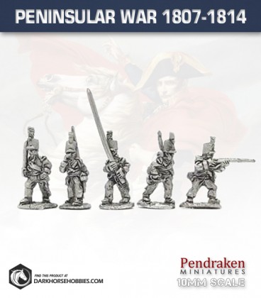 10mm Peninsular War (1807-1814): British Light Infantry - Firing (with command)
