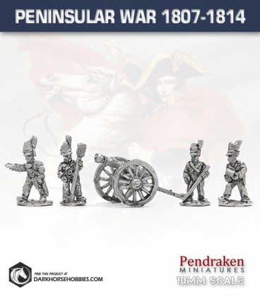 10mm Peninsular War (1807-1814): Portuguese 9pdr Guns (with barretina crew)