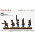 10mm Napoleonic Wars (1809): Hungarian Grenadier (with command) - March Attack