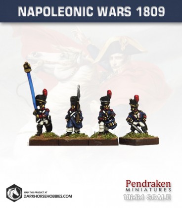 10mm Napoleonic Wars (1809): French Guard Grenadiers in Greatcoat - March Attack