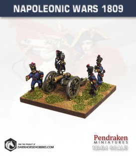 10mm Napoleonic Wars (1809): French 8pdr Guns (line foot crew)