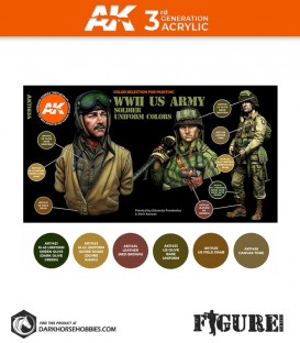Acrylic 3G Paint: Figure - WWII US Army Soldier Uniform Colors