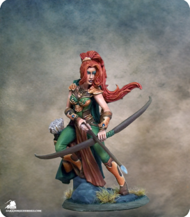 Visions in Fantasy: Female Ranger with Bow (painted by Jessica Rich)