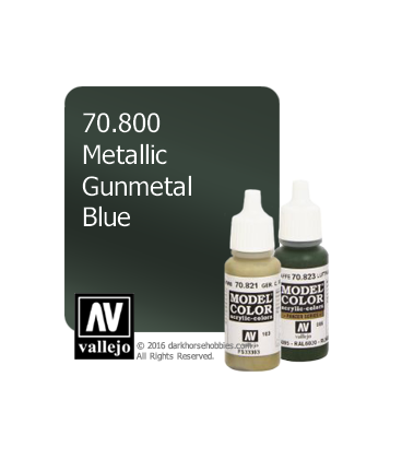 Vallejo Model Color: Metallic Gunmetal Blue (17ml)